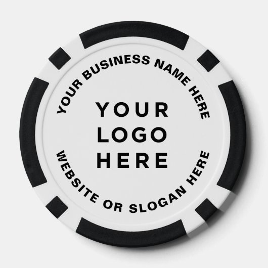 Business Logo and Text Simple Professional Poker Chips (Achterkant)