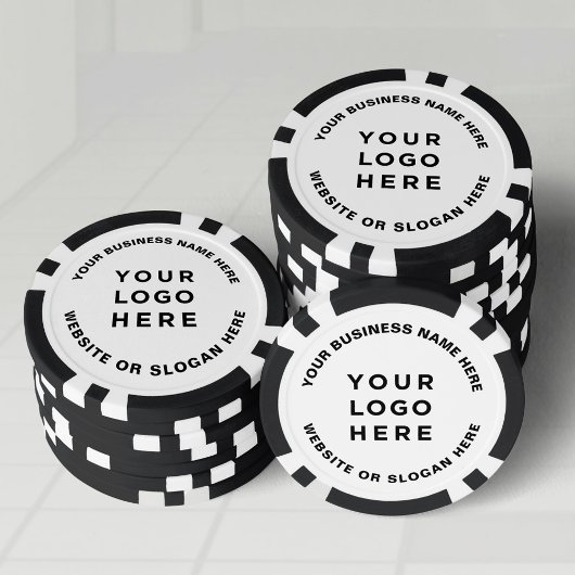 Business Logo and Text Simple Professional Poker Chips