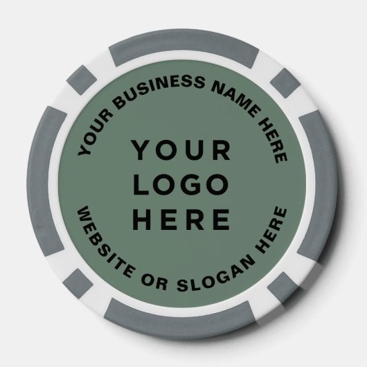 Business Logo and Text Simple Professional Poker Chips (Achterkant)