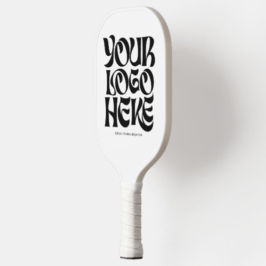 Business Logo and Text Simple White Pickleball Paddle (Links)