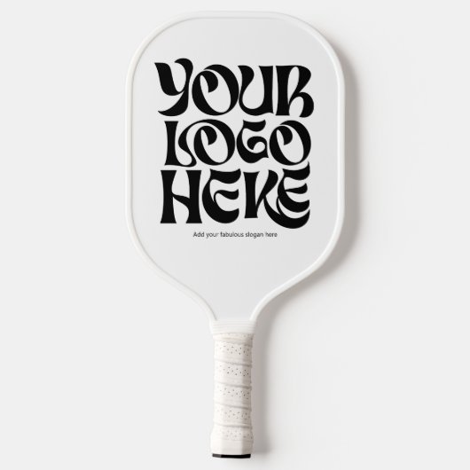 Business Logo and Text Simple White Pickleball Paddle (Achterkant)