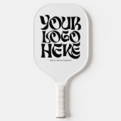 Business Logo and Text Simple White Pickleball Paddle (Voorkant)