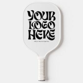Business Logo and Text Simple White Pickleball Paddle