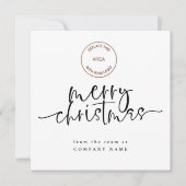 Business Logo Any Color Merry Kerstmis Feestdagenkaart (Voorkant)