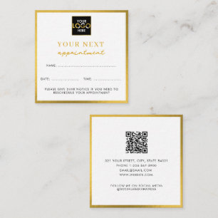 Business Logo Beauty Afspraakkaart Gold Vierkante Visitekaartje