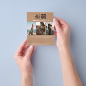 Business Logo Beauty Tanning Salon Foto's QR Code Flyer (Hand)