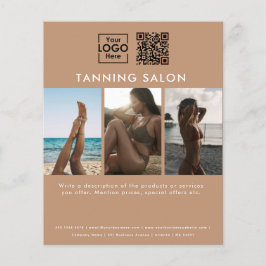 Business Logo Beauty Tanning Salon Foto's QR Code Flyer