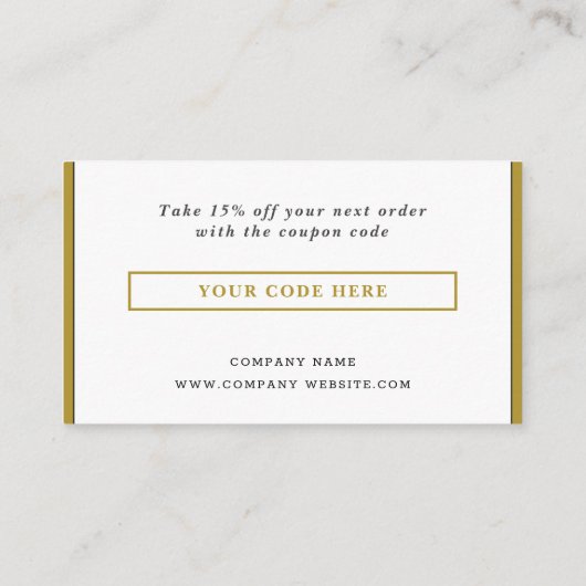 Business Logo Bedankt Coupon Code Bedrijfsnaam (Achterkant)
