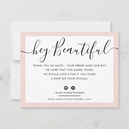 BUSINESS LOGO BEDANKT U elegant zwart blush roze (Voorkant)
