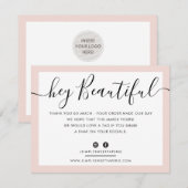 BUSINESS LOGO BEDANKT U elegant zwart blush roze (Voorkant / Achterkant)
