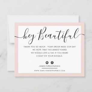 BUSINESS LOGO BEDANKT U elegant zwart blush roze