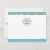 BUSINESS LOGO BEDANKT U elegante aqua gold glitter (Achterkant)