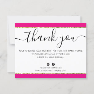 BUSINESS LOGO BEDANKT U elegante roze gouden glitt