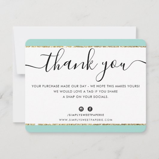 BUSINESS LOGO BEDANKT U elegante roze gouden glitt (Voorkant)