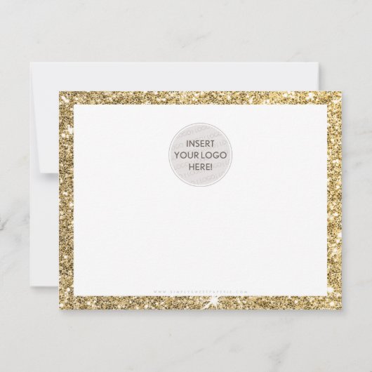 BUSINESS LOGO BEDANKT U elegante zwart gouden glit (Achterkant)