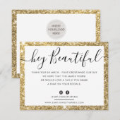 BUSINESS LOGO BEDANKT U elegante zwart gouden glit (Voorkant / Achterkant)