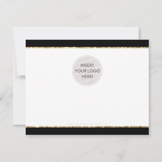 BUSINESS LOGO BEDANKT U elegante zwart gouden glit (Achterkant)