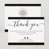 BUSINESS LOGO BEDANKT U elegante zwart gouden glit (Voorkant / Achterkant)