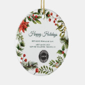 Business Logo Bedrijf Medewerkers Klanten Kerst Keramisch Ornament (Rechts)