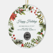 Business Logo Bedrijf Medewerkers Klanten Kerst Keramisch Ornament (Links)