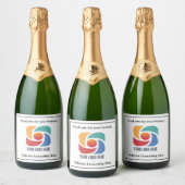  Business Logo Bedrijfsmarketing Sparkling Wijnetiket (Flessen)