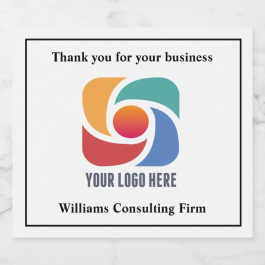  Business Logo Bedrijfsmarketing Sparkling Wijnetiket (Enkel label)