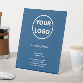 Business Logo Bedrijfsnaam Blue Promotional Store Reclamebord Met Voetstuk