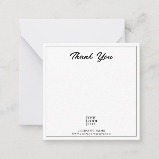 Business Logo Bedrijfsnaam Dank u Foto Notitiekaartje (Voorkant)