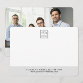 Business Logo Bedrijfsnaam Professionele Foto Grij Notitiekaartje (Voorkant / Achterkant)