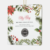 Business Logo Berries Mistletoe Kerstfeestdag Keramisch Ornament (Links)
