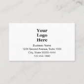 Business Logo Black and White Branded Aanbevelingskaartje (Achterkant)