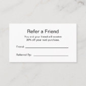 Business Logo Black and White Branded Aanbevelingskaartje (Voorkant)