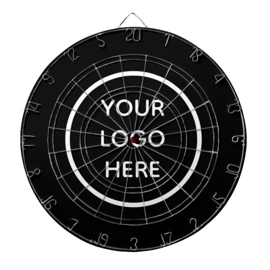 Business Logo Black Bedrijf Promotie Modern Dartbord (Voorkant)