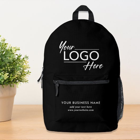 Business Logo Black Bedrukte Rugzak