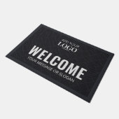 Business Logo Black Corporate Diamond Pattern Deurmat (Schuin)