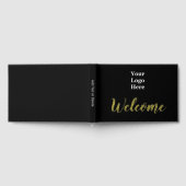 Business Logo Black Elegant Gold Script Welkom Gastenboek (Volledig)