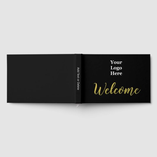 Business Logo Black Elegant Gold Script Welkom Gastenboek (Volledig)
