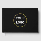 Business Logo Black en Gold Circle Border Gastenboek (Voorkant)