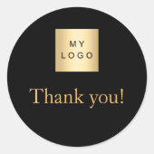 Business logo black Gold bedankt Ronde Sticker (Voorkant)