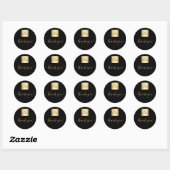 Business logo black Gold bedankt Ronde Sticker (Vel)