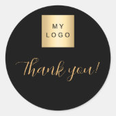 Business logo black Gold bedankt Ronde Sticker (Voorkant)
