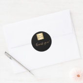 Business logo black Gold bedankt Ronde Sticker (Envelop)