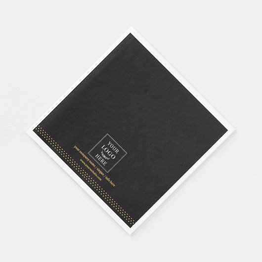 Business Logo Black Gold Dots Branded Servet (Hoek)