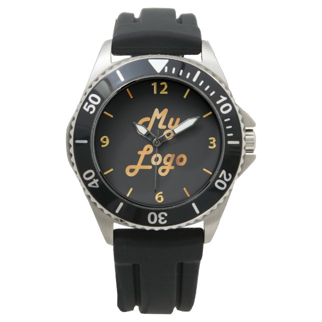 Business logo black gold horloge (Voorkant)