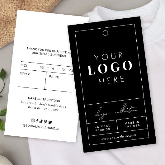 Business Logo Black Hang Label Kleding Prijs Label Visitekaartje