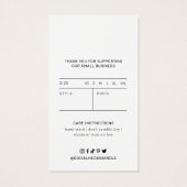 Business Logo Black Hang Label Kleding Prijs Label Visitekaartje (Achterkant)