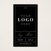 Business Logo Black Hang Label Kleding Prijs Label Visitekaartje (Voorkant)