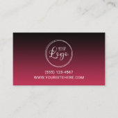 Business Logo Black Magenta Red Gradiënt Visitekaartje (Voorkant)