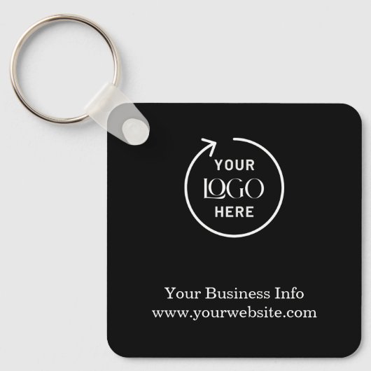 Business Logo Black | Minimalistisch voor speciale Sleutelhanger (Voorkant)