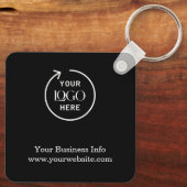 Business Logo Black | Minimalistisch voor speciale Sleutelhanger (Achterkant)